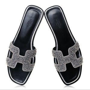 Brand new in box Sold out Hermes crystal Oran sandals in size 37 (US size 7)